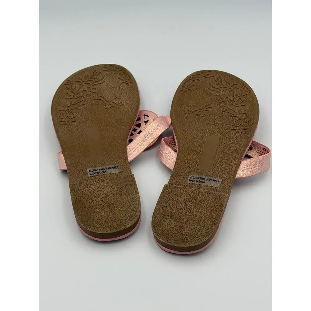 Dolce Vita Girls Cotta Pink Shimmer Medallion Thong Sandals Flip Flops Sz 3
